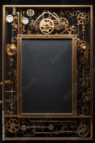 Fototapeta Steampunk Style Frame Background