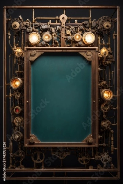 Fototapeta Steampunk Style Frame Background