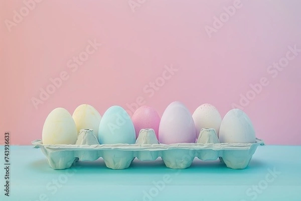 Obraz easter eggs in a box