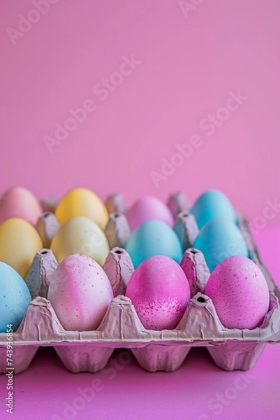 Obraz easter eggs in a tray