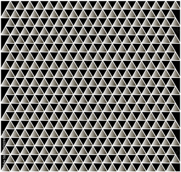 Obraz Triangular geometric pattern. Seamless triangular background. Triangle on a black background. Gradient. Vector illustration. Background flyer design, advertising background, fabric, clothing, texture,