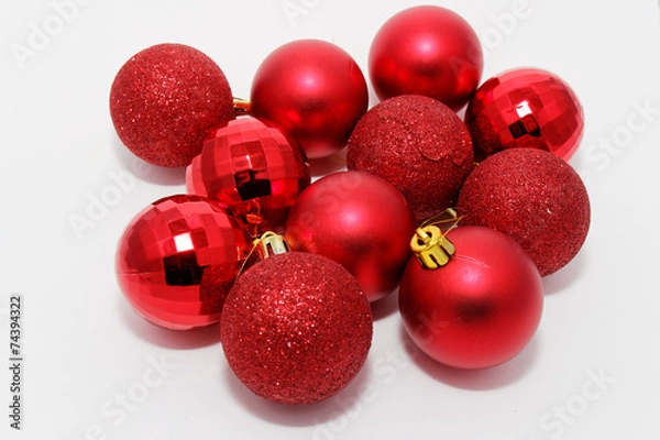 Fototapeta Красные новогодние шары