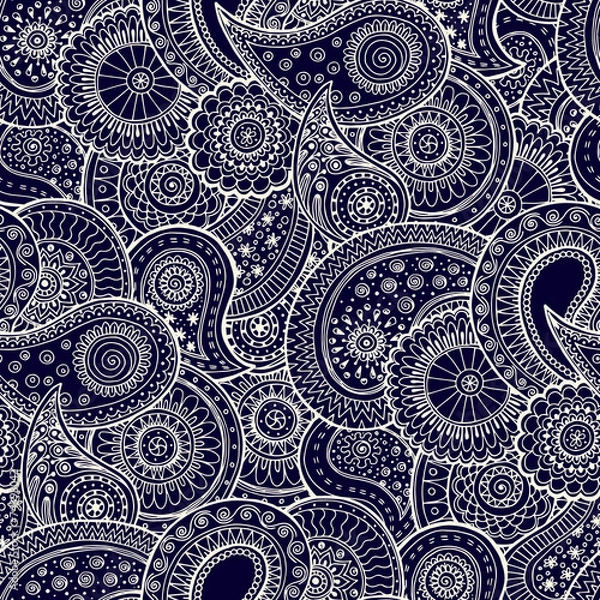 Fototapeta Seamless floral background pattern in vector.