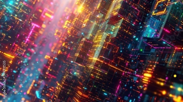Fototapeta realm of data science, background is ideal for presentations, promotional materials