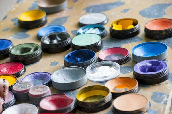 Obraz Farbtöpfe beim Kinderschminken