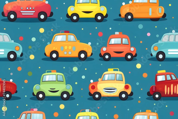 Fototapeta Car seamless pattern background.
