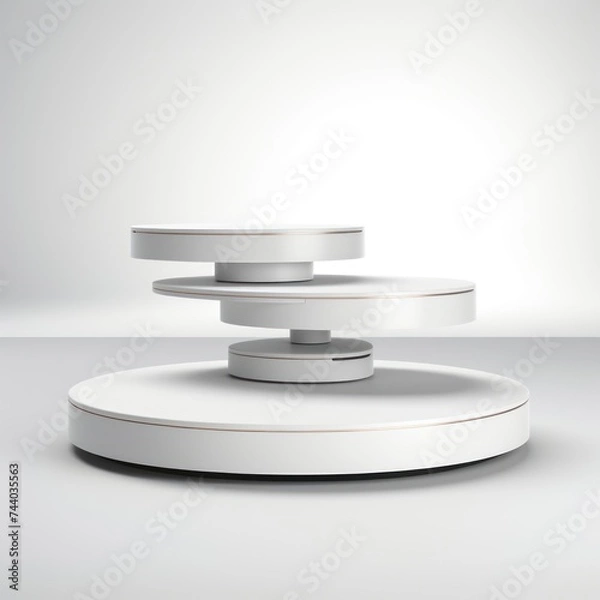 Fototapeta Podium for product photography, vecter, white background generative ai