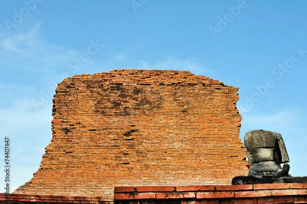 Obraz Buddha and bricks wall