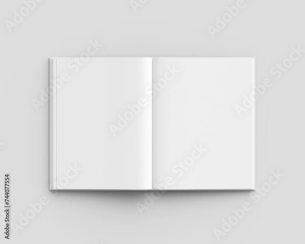 Obraz Blank white hardcover magazine template on gray background