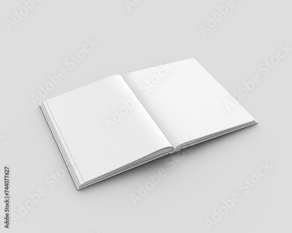Obraz Blank white hardcover magazine template on gray background