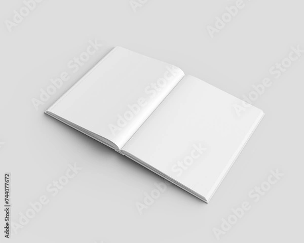 Obraz Blank white hardcover magazine template on gray background