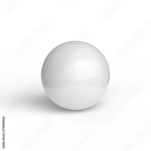 Obraz White plastic sphere isolated on white background