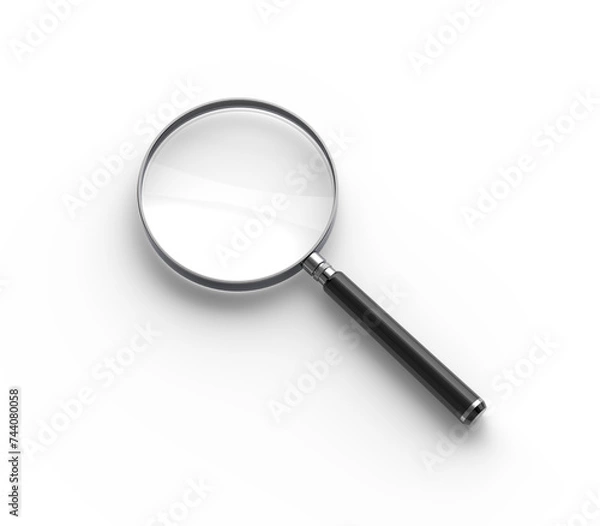 Obraz Magnifying glass isolated on white background