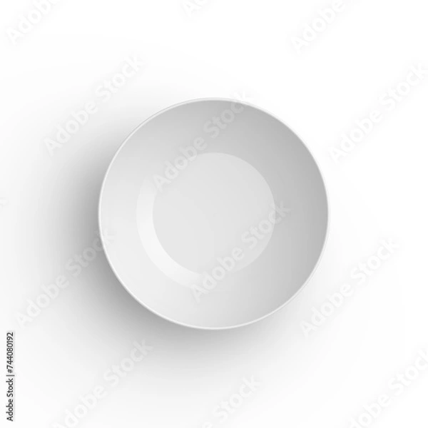Obraz Empty round white dinner plate isolated on white background