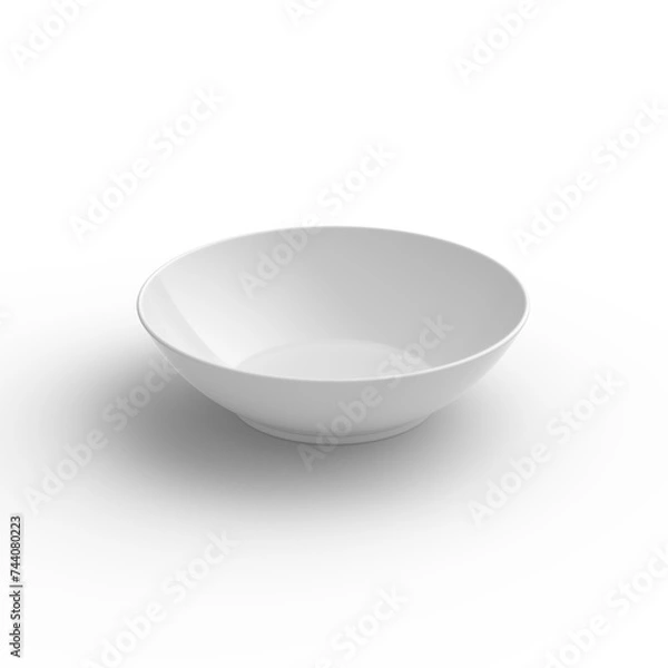 Obraz Empty round white dinner plate isolated on white background