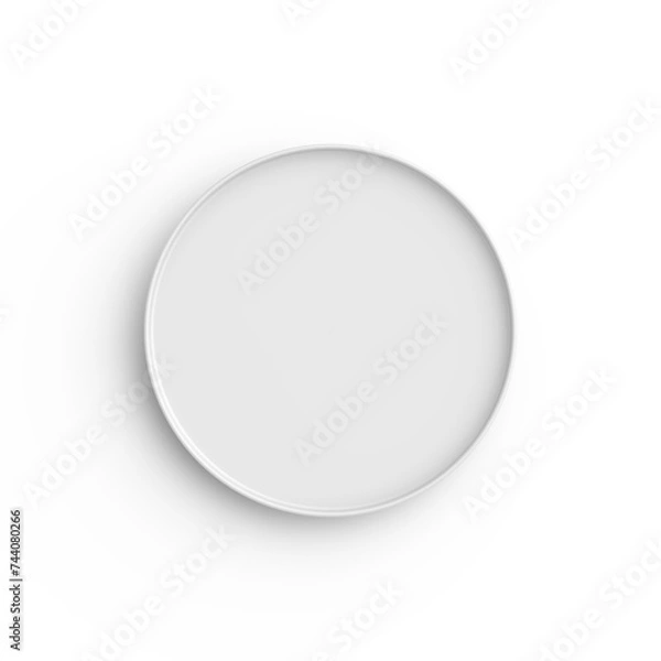 Obraz Empty round white dinner plate isolated on white background