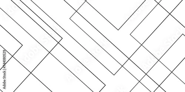 Fototapeta Geometric vector pattern, repeating thin linear square diamond shape and rectangle. abstract black colors with lines pattern texture business background.