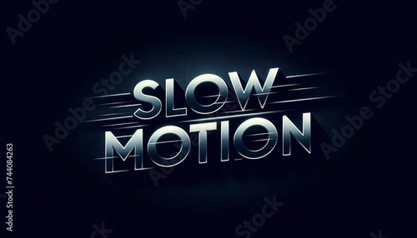 Obraz The text is presented in sleek silver lettering against a gradient background, with a subtle motion blur effect giving the sensation of movement. AI Generative