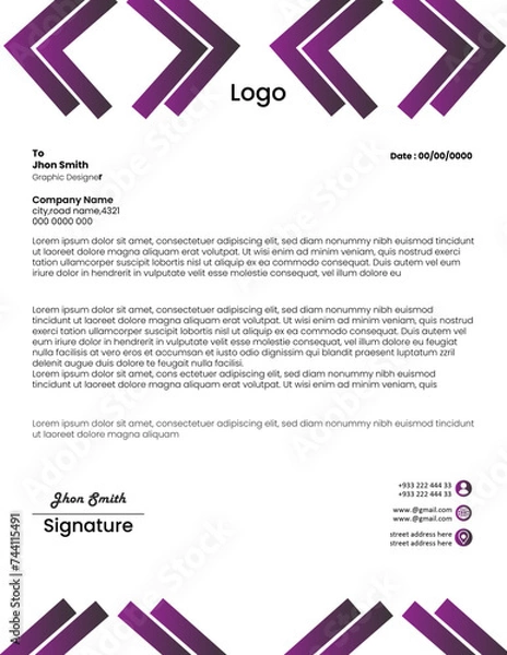 Obraz template, letter head, easy, modern, 