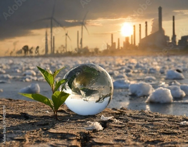 Obraz Global warming concept generated with artificial image