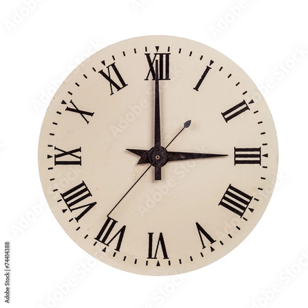 Obraz Vintage clock face showing three o'clock