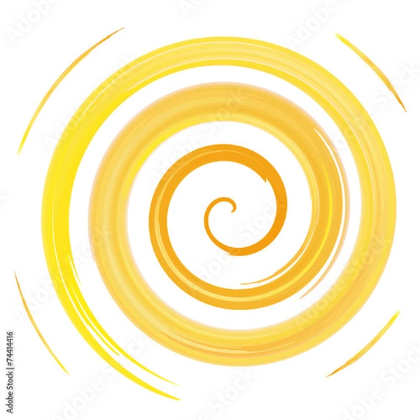 Obraz yellow watercolor spiral, vector illustration