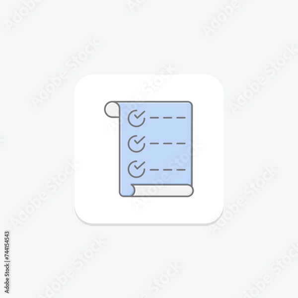 Fototapeta Order Confirmation icon, confirmation email, confirmation message, order receipt, confirmation page lineal color icon, editable vector icon, pixel perfect, illustrator ai file
