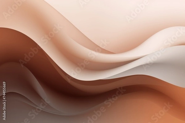 Fototapeta Mocha Brown to Cool Gray abstract fluid gradient design, curved wave in motion background for banner, wallpaper, poster, template, flier and cover