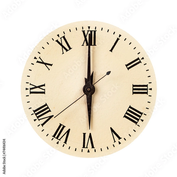 Obraz Vintage clock face showing six o'clock