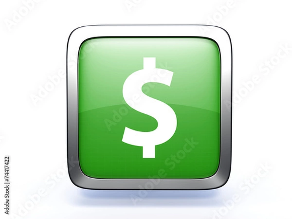 Obraz money square icon on white background