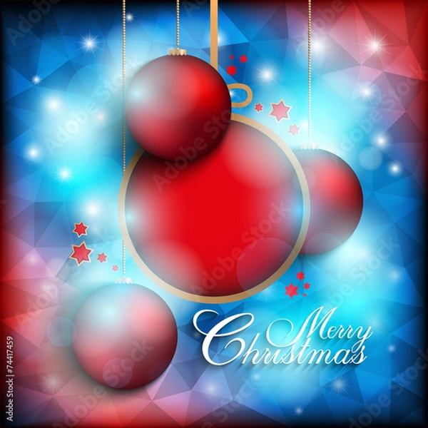Fototapeta Christmas baubles on abstract background