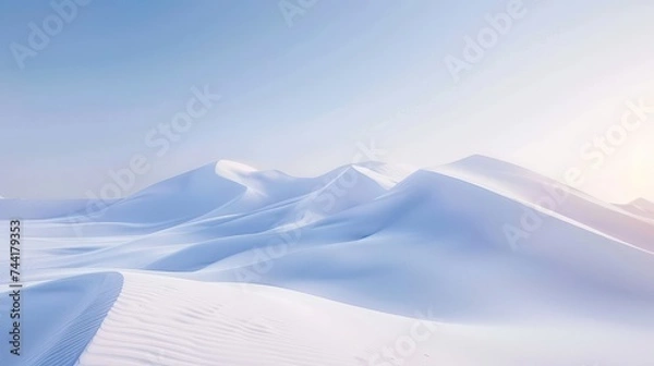 Obraz A minimalist, modern, and professional white sand dunes background, characterized by its dynamic and smooth style
