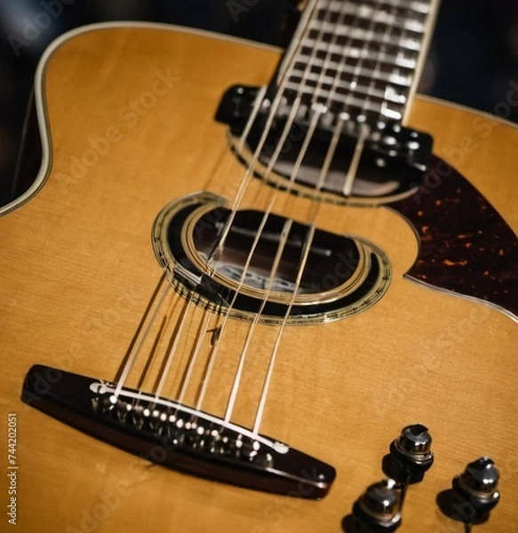 Obraz acoustic guitar close up