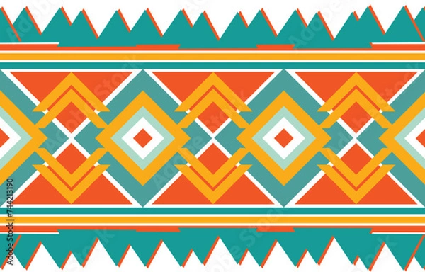 Fototapeta African tribal ethnic pattern traditional Design for background,carpet,wallpaper,wrapping,Batik,fabric