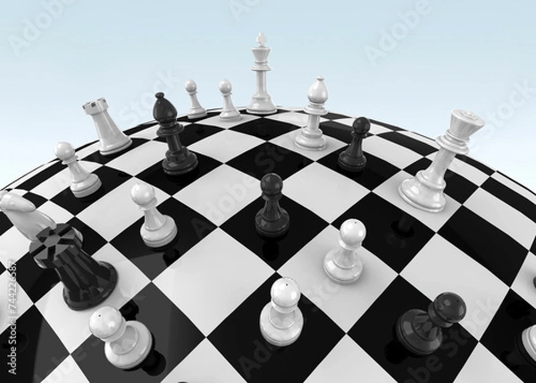 Fototapeta The world of chess - 3D