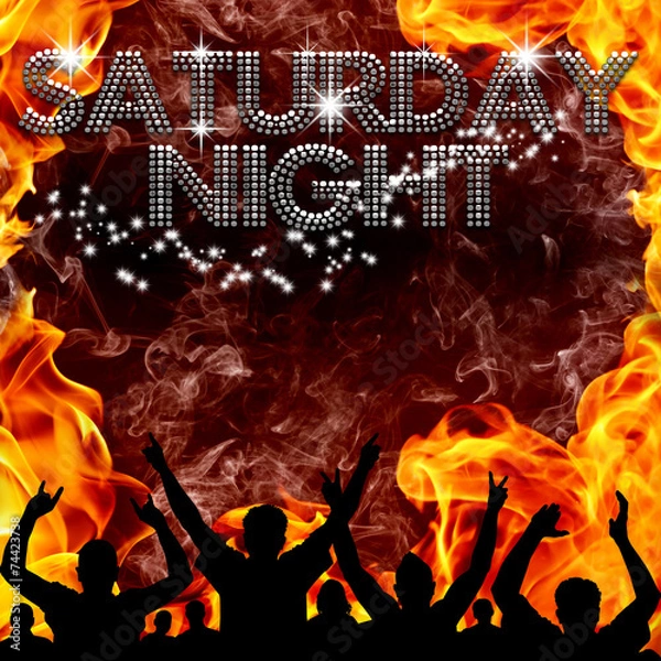 Obraz Plakat sobotni wieczór Hot Devilish Flames