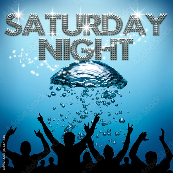 Obraz Saturday Night poster underwater diving bubbles
