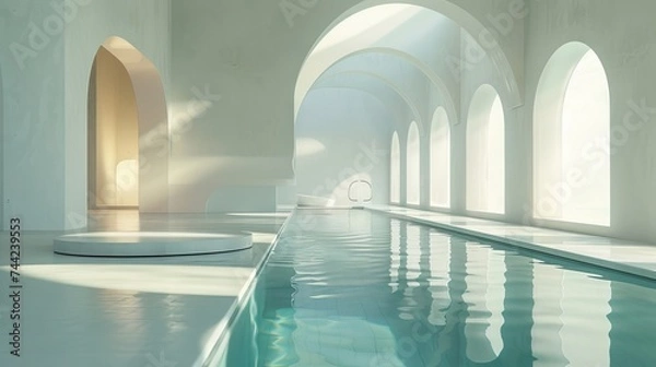 Fototapeta Soft Light Indoor Liminal Space Pool