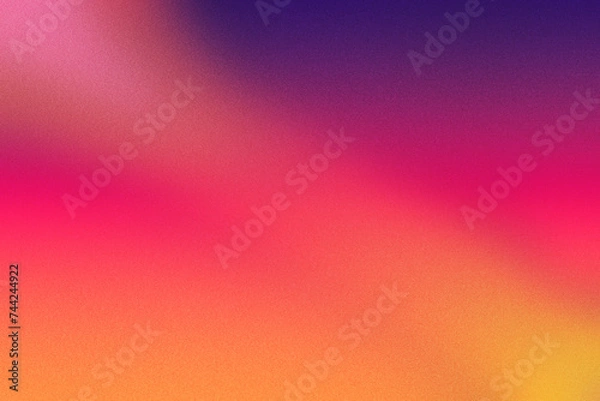 Fototapeta Immerse yourself in the captivating blend of purple, orange, and pink hues in this abstract background, textured with gritty noise and grain effects, perfect for web posters and banners