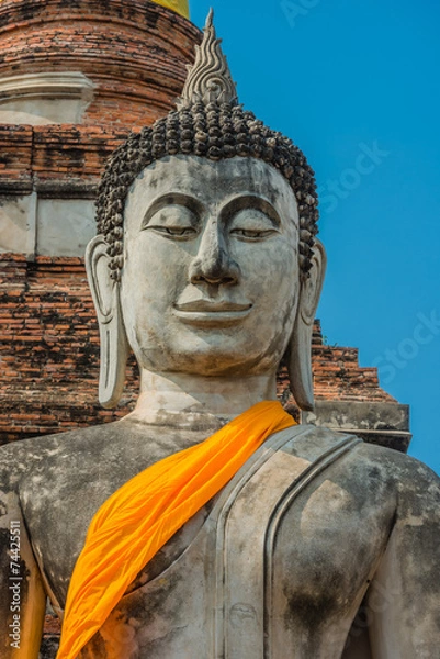 Obraz buddha statue portrait Wat Yai Chai Mongkhon Ayutthaya bangkok T