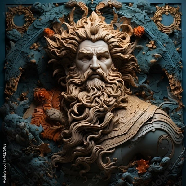 Fototapeta Powerful Greek God of the seas called Poseidon