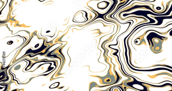 Obraz Abstract swirling black and gold pattern illustration