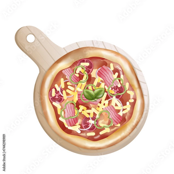 Obraz ham cheese pepper pizza 