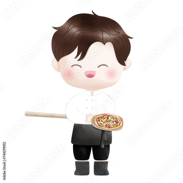 Obraz Chef bakes pizza