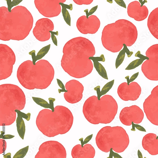 Obraz watercolor seamless pattern with fruit apples