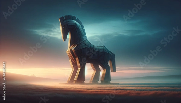 Obraz Enigmatic Trojan Horse at Tranquil Dawn