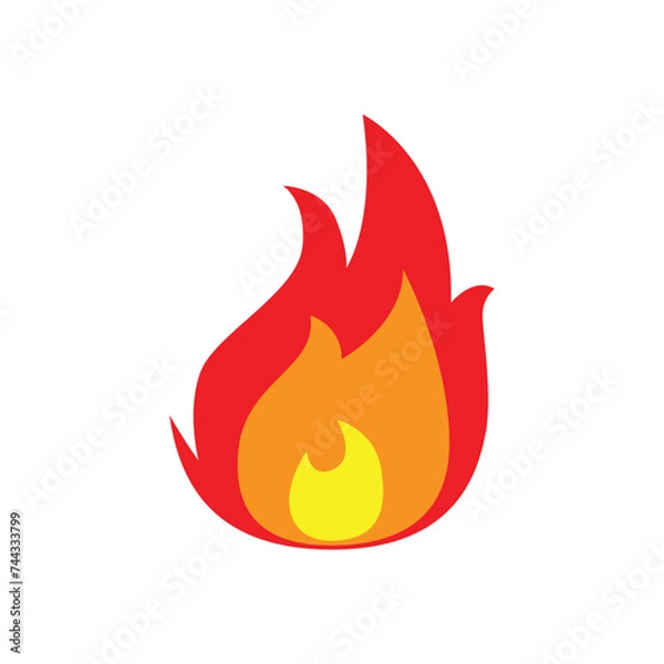Fototapeta Fire flame logo vector, fire icon, fire symbol vector illustration isolated on white background