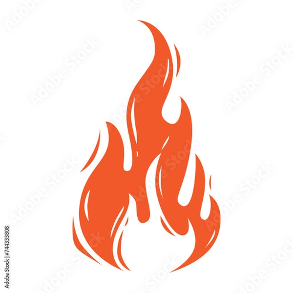 Obraz Fire flame logo vector, fire icon, fire symbol vector illustration isolated on white background