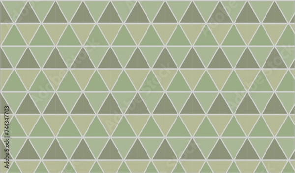 Fototapeta シンプルな三角模様のシームレスパターン 緑系