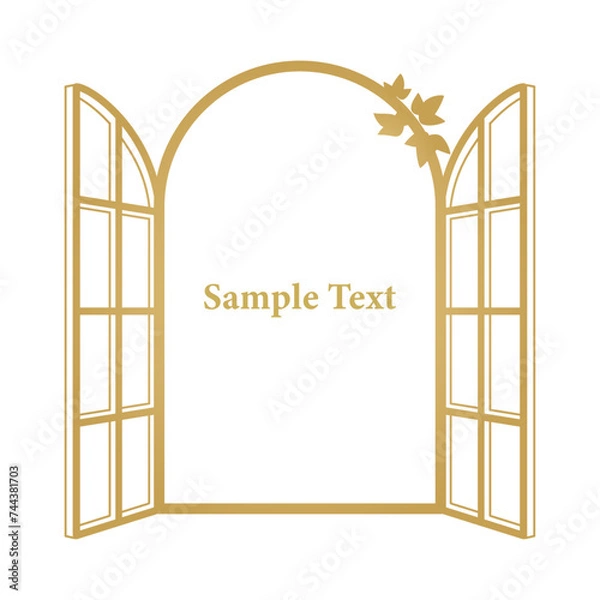 Obraz フレームとしても使えるおしゃれな窓のイラスト2